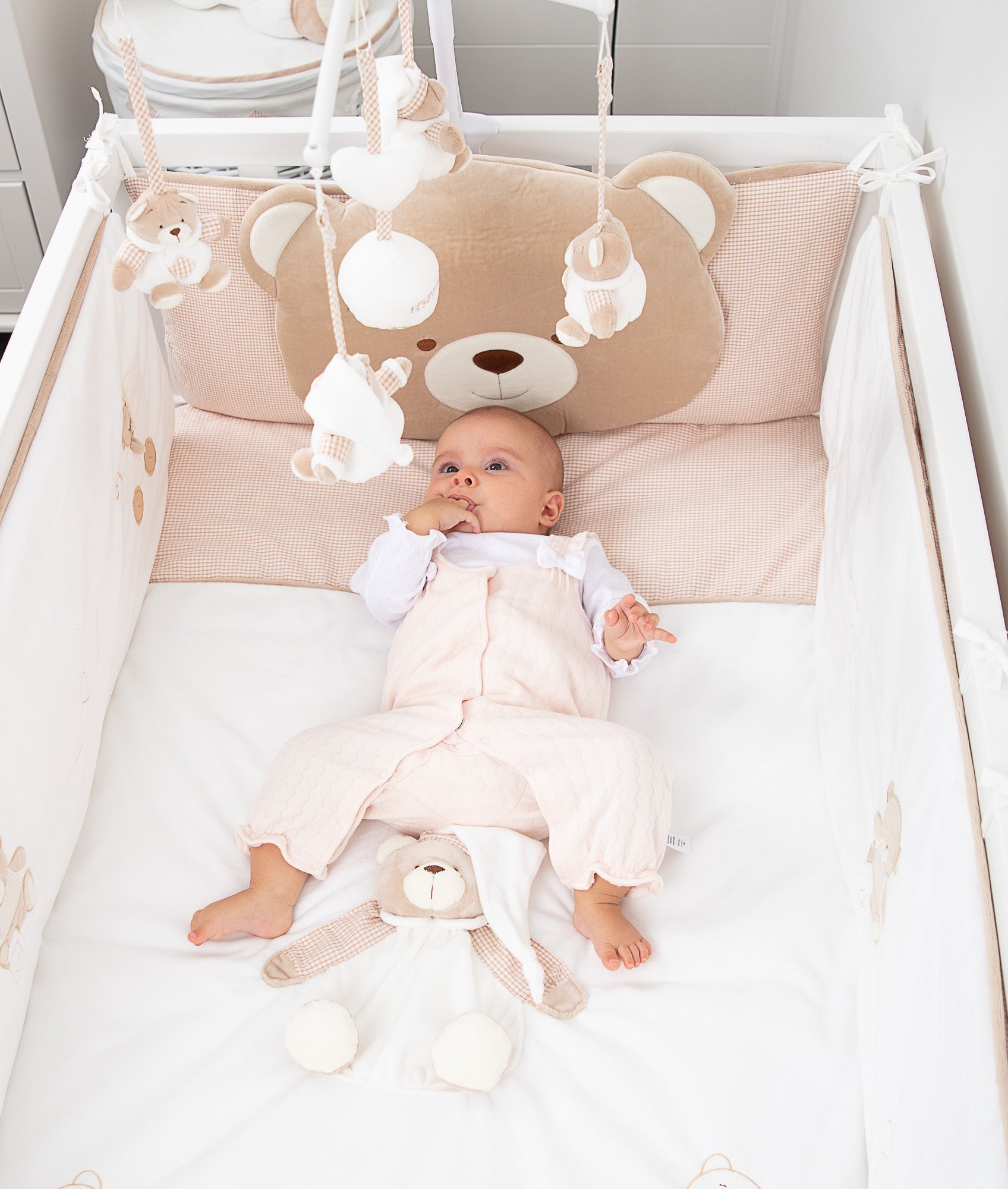 4pc Cot Bumper Set Beige FlyByFly Nursery and Baby FLYBYFLY