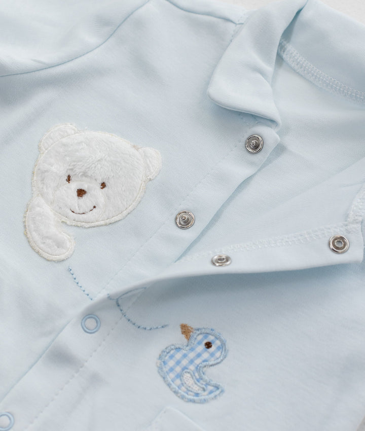 Bear Jumpsuit & Hanger Set - Blue