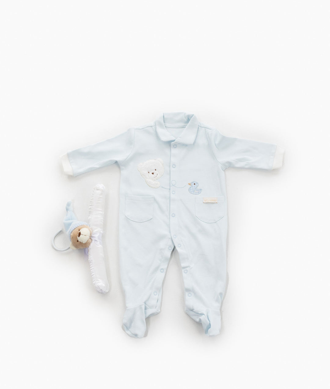 Bear Jumpsuit & Hanger Set - Blue