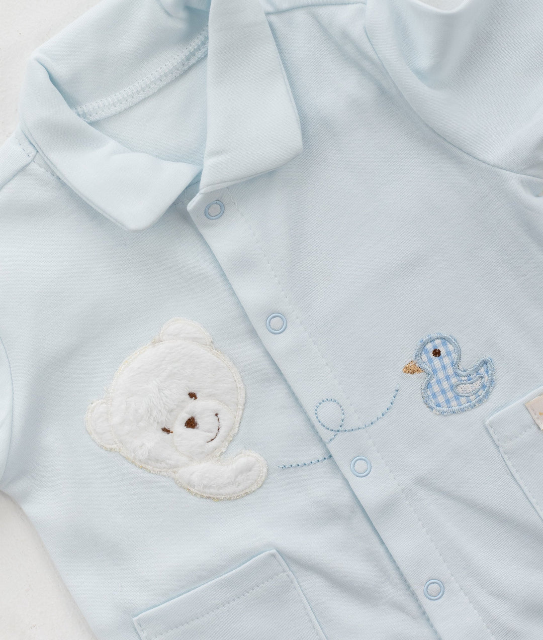 Bear Jumpsuit & Hanger Set - Blue