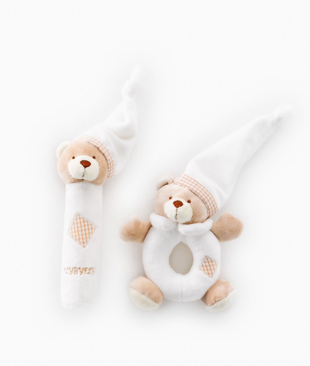 Bear Squeezy & Rattle Set - Beige