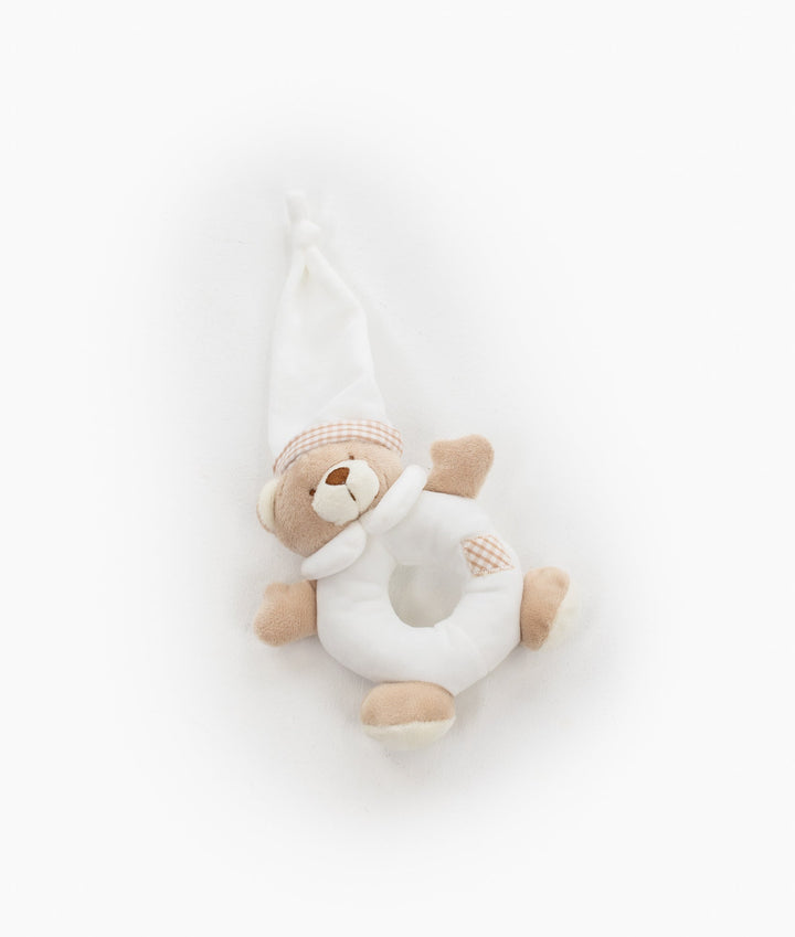 Bear Towel & Rattle Set - Beige