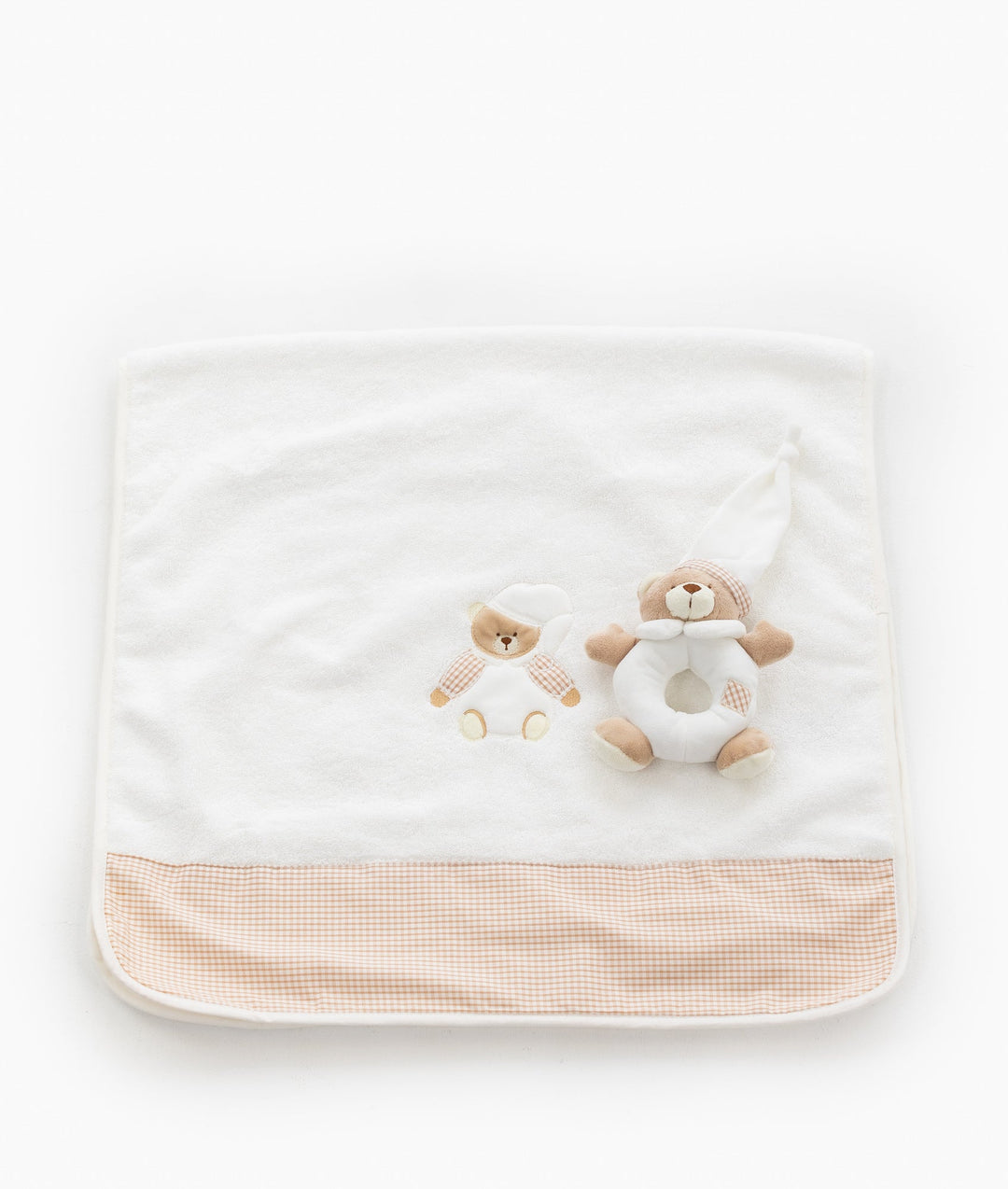 Bear Towel & Rattle Set - Beige