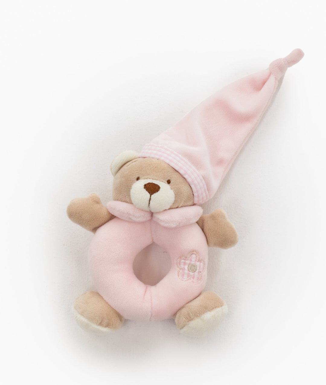 Bear Towel & Rattle Set - Pink