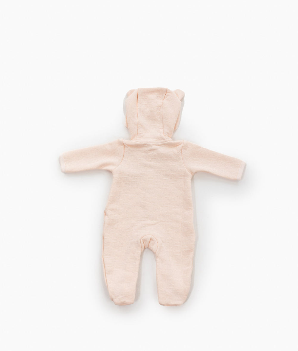 Hooded Bear Jumpsuit - Pink