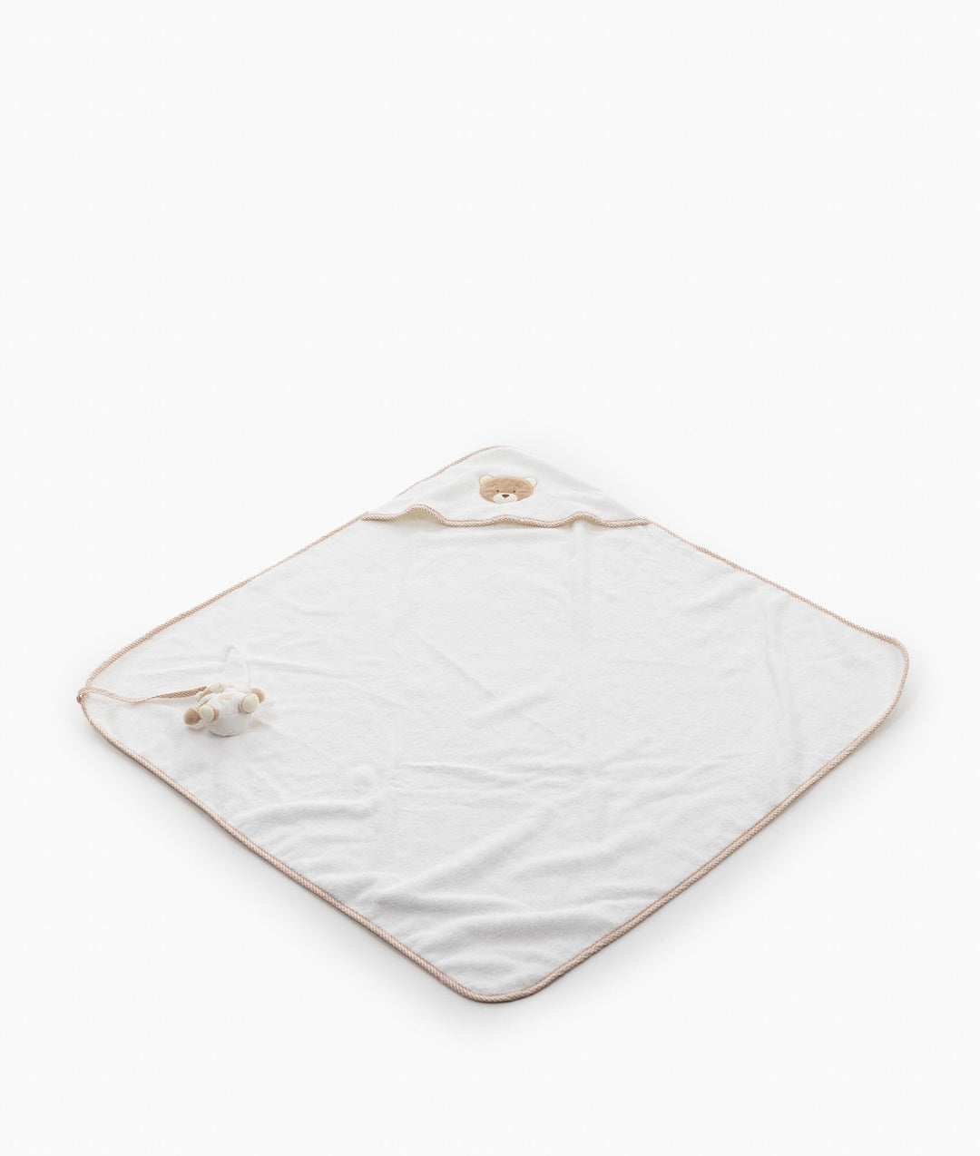 Hooded Towel with Mitt & Toy - Beige