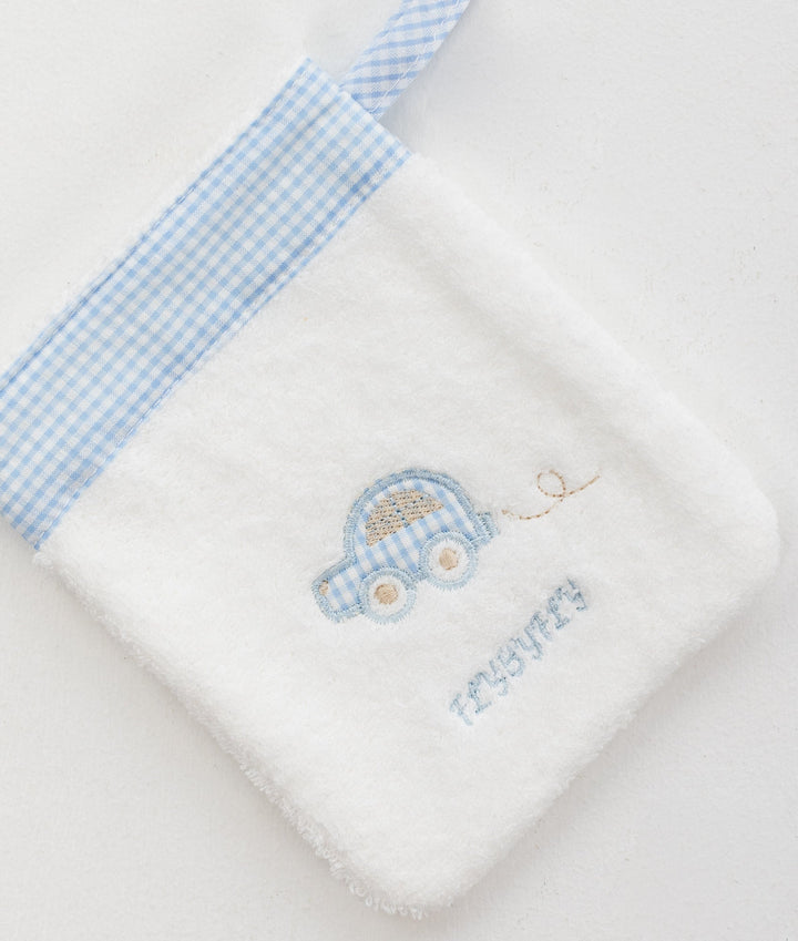 Hooded Towel with Mitt & Toy - Blue