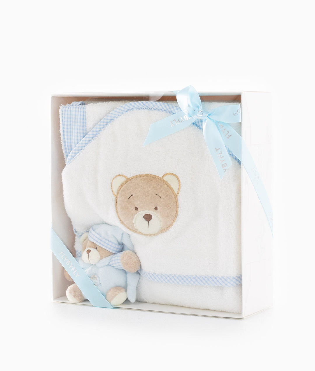 Hooded Towel with Mitt & Toy - Blue