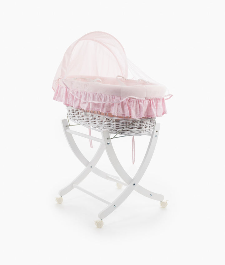 Moses Basket & Stand Set - Pink