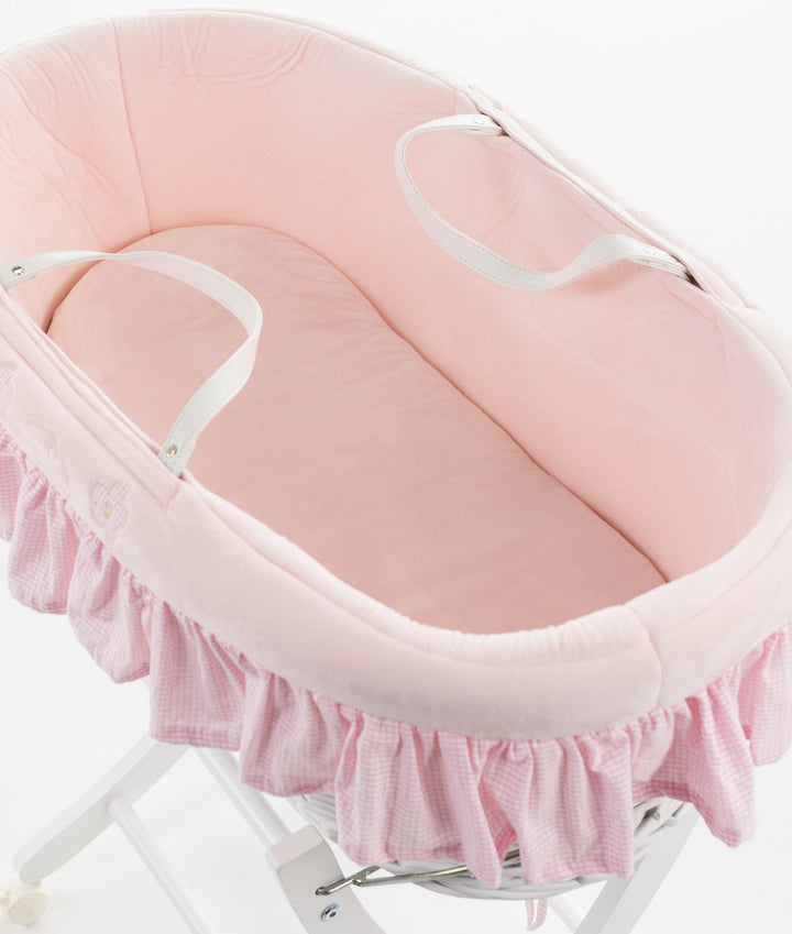 Moses Basket & Stand Set - Pink