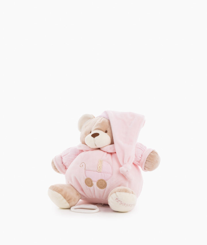 Pull String Musical Bear - Pink Medium 15cm