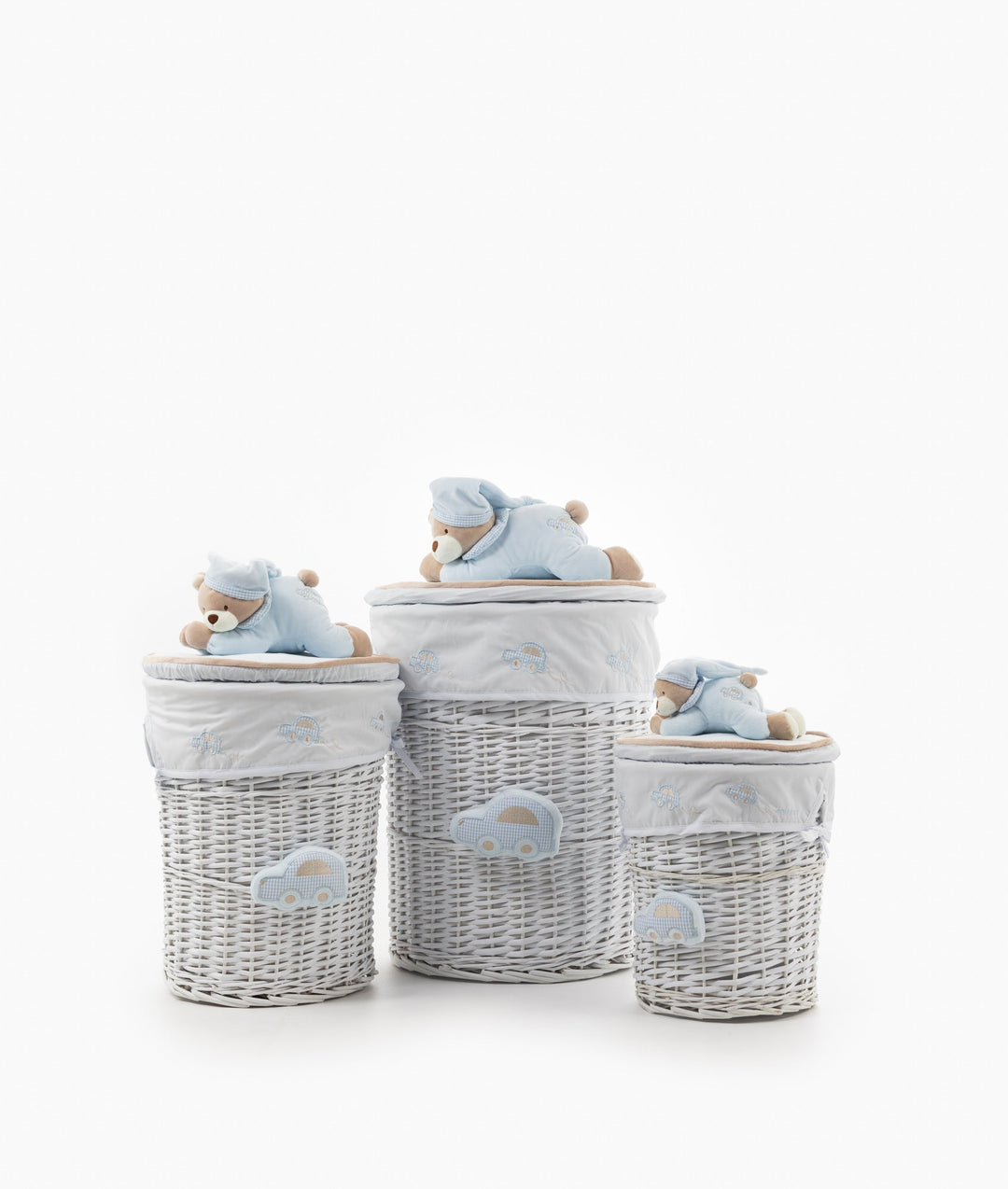 Round Laundry Basket Set - Blue